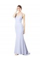 Stretch Crepe Spaghetti Straps Long Sleeveless Evening Gown / Prom Dress / Bridesmaid Dress Norwich