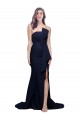 Low Back Stretch Crepe Strapless Sweep Train Sleeveless Semi Formal Evening Dress / Prom Dress / Bridesmaid Dress Norwich