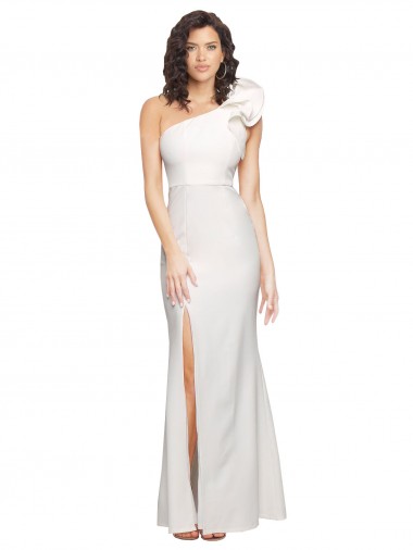 Stretch Crepe One Shoulder Long Sleeveless Formal Evening Dress / Bridesmaid Dress Norwich