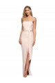 Low Back Nude Stretch Crepe Strapless Long Sleeveless Formal Evening Gown / Prom Dress / Bridesmaid Dress Norwich