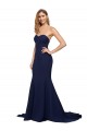 Low Back Stretch Crepe Sweetheart Sweep Train Sleeveless Formal Evening Gown / Prom Dress / Bridesmaid Dress Norwich