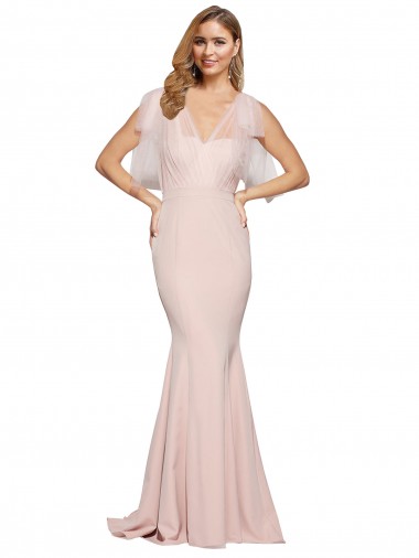 Low Back Stretch Crepe & Tulle Sweetheart Long Sleeveless Formal Dress / Bridesmaid Dress Norwich