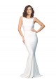 V-Back Ivory Stretch Crepe High Neck Long Sleeveless Formal Evening Gown / Prom Dress / Bridesmaid Dress Norwich