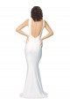V-Back Ivory Stretch Crepe High Neck Long Sleeveless Formal Evening Gown / Prom Dress / Bridesmaid Dress Norwich