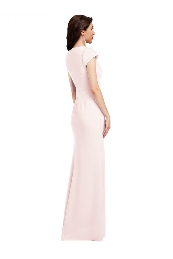 Stretch Crepe V-Neck Long Cap Sleeves Formal Evening Gown / Prom Dress / Bridesmaid Dress Norwich