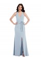 Open Back A-Line Stretch Crepe Halter Neck Long Sleeveless Formal Evening Gown / Prom Dress / Bridesmaid Dress Norwich