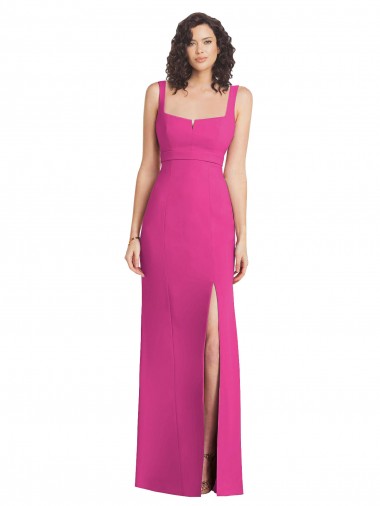 Low Back Stretch Crepe Square Neck Long Sleeveless Semi Formal Evening Dress / Prom Dress / Bridesmaid Dress Norwich