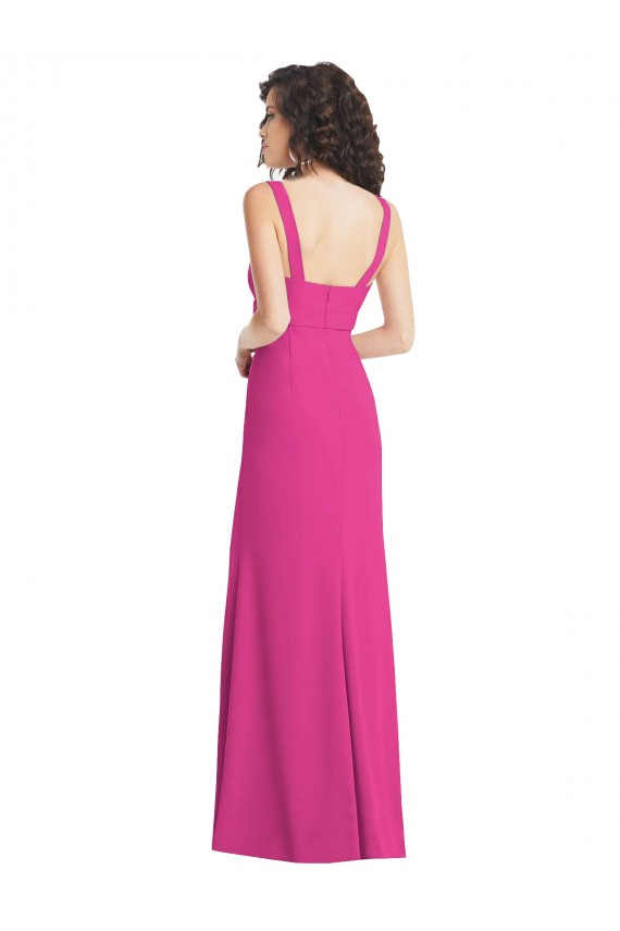 Low Back Stretch Crepe Square Neck Long Sleeveless Semi Formal Evening Dress / Prom Dress / Bridesmaid Dress Norwich