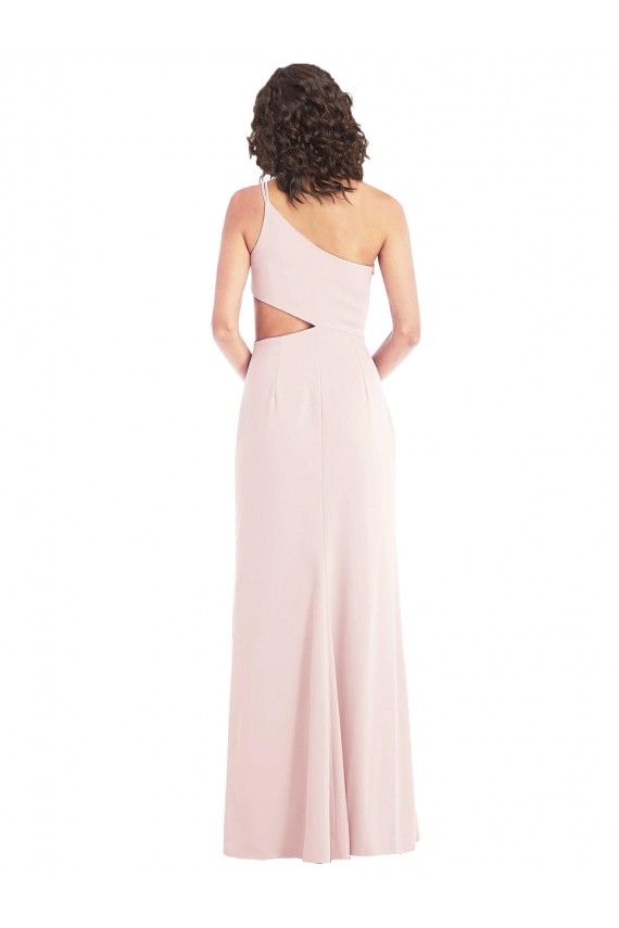 Pink Stretch Crepe One Shoulder Long Sleeveless Formal Evening Gown / Prom Dress / Bridesmaid Dress Norwich