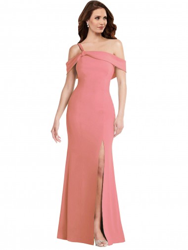 Low Back Stretch Crepe One Shoulder Long Sleeveless Semi Formal Evening Dress / Prom Dress / Bridesmaid Dress Norwich