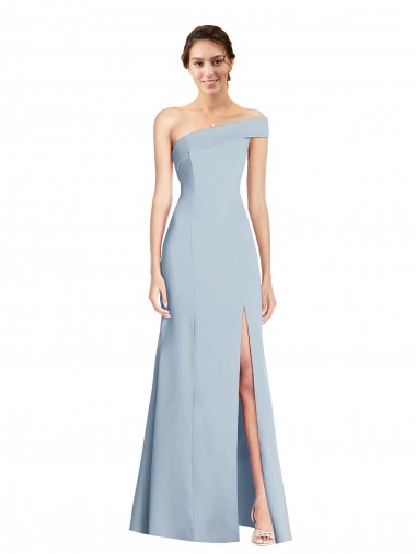 Light Sky Blue Stretch Crepe Off the Shoulder Long Sleeveless Formal Evening Gown / Prom Dress / Bridesmaid Dress Norwich