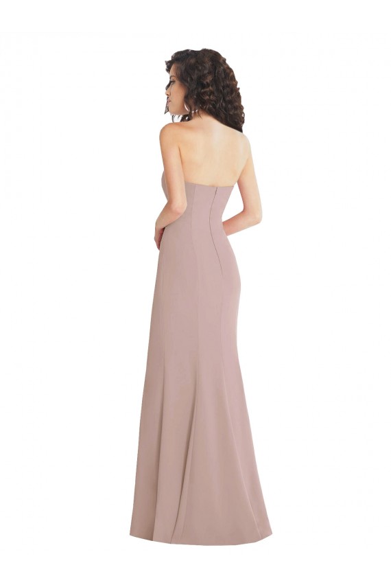 Dusty Pink Stretch Crepe Sweetheart Long Sleeveless Formal Dress / Bridesmaid Dress Norwich
