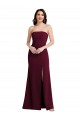 Burgundy Gold Stretch Crepe Strapless Long Sleeveless Semi Formal Evening Dress / Prom Dress / Bridesmaid Dress Norwich