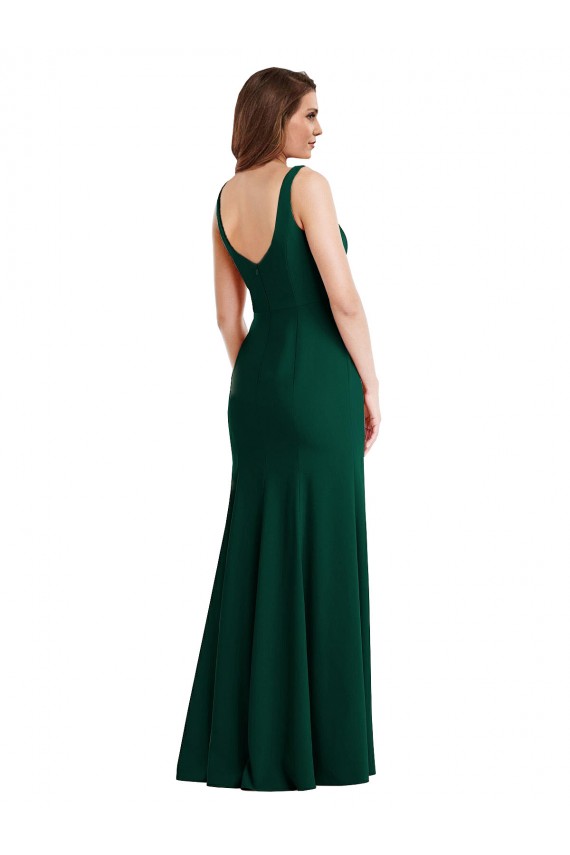Stretch Crepe Square Neck Long Sleeveless Semi Formal Evening Dress / Prom Dress / Bridesmaid Dress Norwich