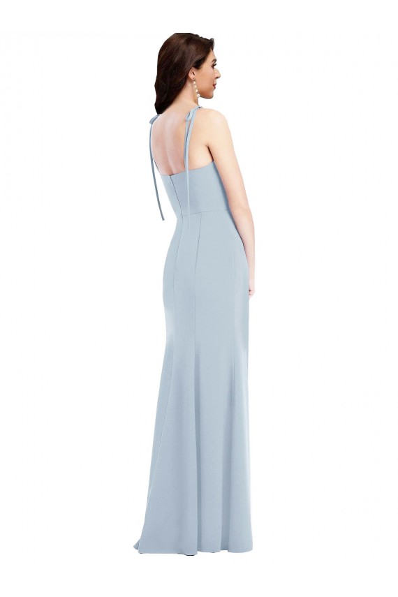 Low Back Stretch Crepe Strapless Long Sleeveless Bridesmaid Dress / Formal Dress Norwich