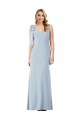 V-Back Stretch Crepe V-Neck Long Sleeveless Semi Formal Evening Dress / Prom Dress / Bridesmaid Dress Norwich