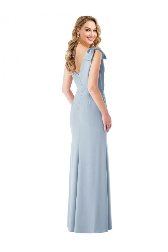 V-Back Stretch Crepe V-Neck Long Sleeveless Semi Formal Evening Dress / Prom Dress / Bridesmaid Dress Norwich