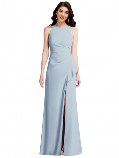 Stretch Crepe Halter Neck Long Sleeveless Formal Dress / Bridesmaid Dress Norwich