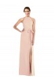 Open Back Nude Stretch Crepe Halter Neck Long Sleeveless Formal Evening Gown / Prom Dress / Bridesmaid Dress Norwich