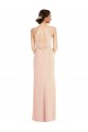 Open Back Nude Stretch Crepe Halter Neck Long Sleeveless Formal Evening Gown / Prom Dress / Bridesmaid Dress Norwich