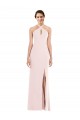 Low Back Stretch Crepe Halter Neck Long Sleeveless Formal Evening Gown / Prom Dress / Bridesmaid Dress Norwich