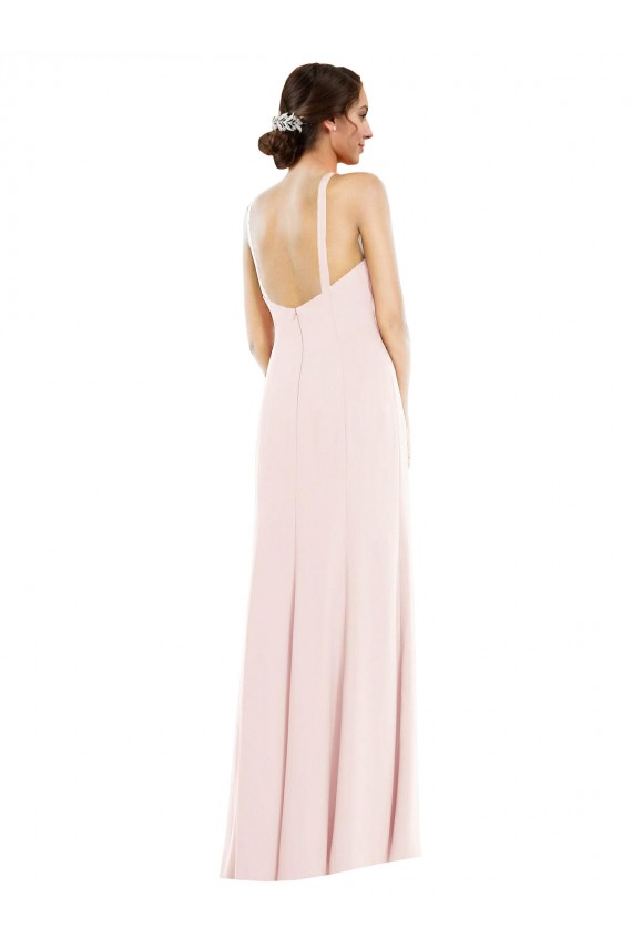 Low Back Stretch Crepe Halter Neck Long Sleeveless Formal Evening Gown / Prom Dress / Bridesmaid Dress Norwich