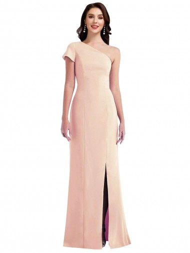 Stretch Crepe One Shoulder Long Cap Sleeves Formal Evening Gown / Prom Dress / Bridesmaid Dress Norwich