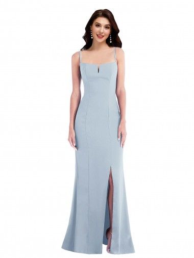 Stretch Crepe Spaghetti Straps Long Sleeveless Formal Evening Gown / Prom Dress / Bridesmaid Dress Norwich