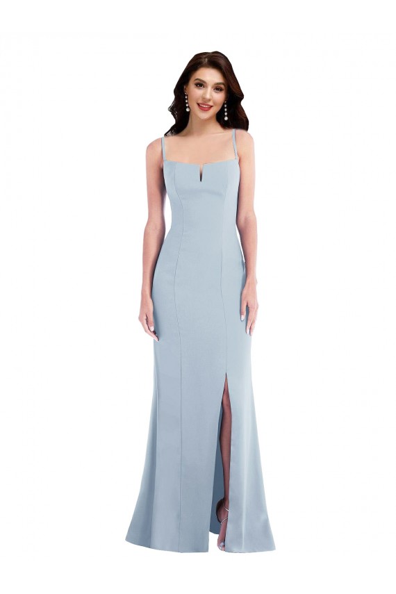 Stretch Crepe Spaghetti Straps Long Sleeveless Formal Evening Gown / Prom Dress / Bridesmaid Dress Norwich