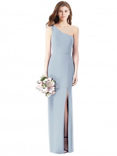 Stretch Crepe One Shoulder Long Sleeveless Semi Formal Evening Dress / Prom Dress / Bridesmaid Dress Norwich