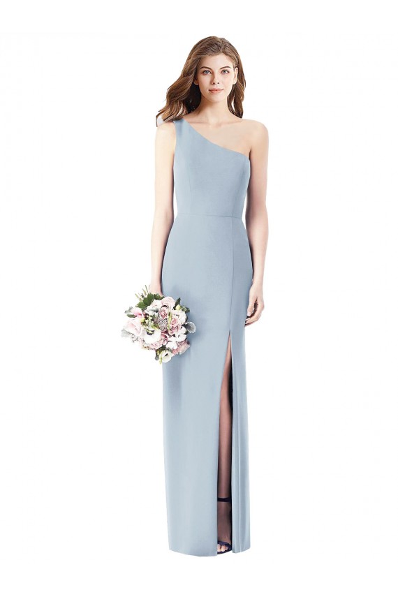 Stretch Crepe One Shoulder Long Sleeveless Semi Formal Evening Dress / Prom Dress / Bridesmaid Dress Norwich