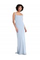 Light Sky Blue Stretch Crepe Square Neck Long Sleeveless Prom Dress / Bridesmaid Dress Norwich