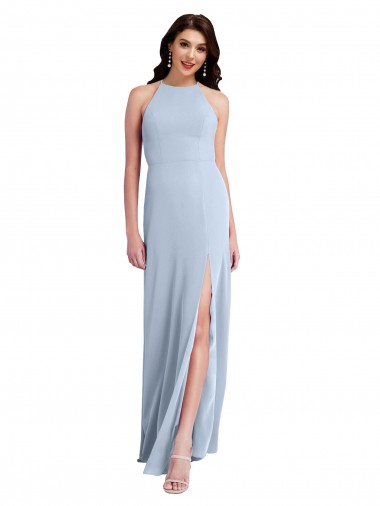 Open Back Sheath Stretch Crepe Halter Neck Long Sleeveless Formal Evening Gown / Prom Dress / Bridesmaid Dress Norwich