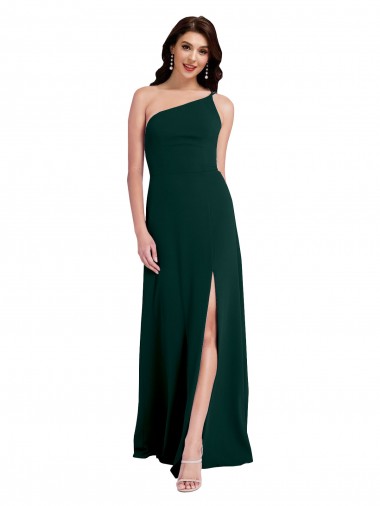 Open Back Stretch Crepe One Shoulder Long Sleeveless Formal Evening Gown / Prom Dress / Bridesmaid Dress Norwich
