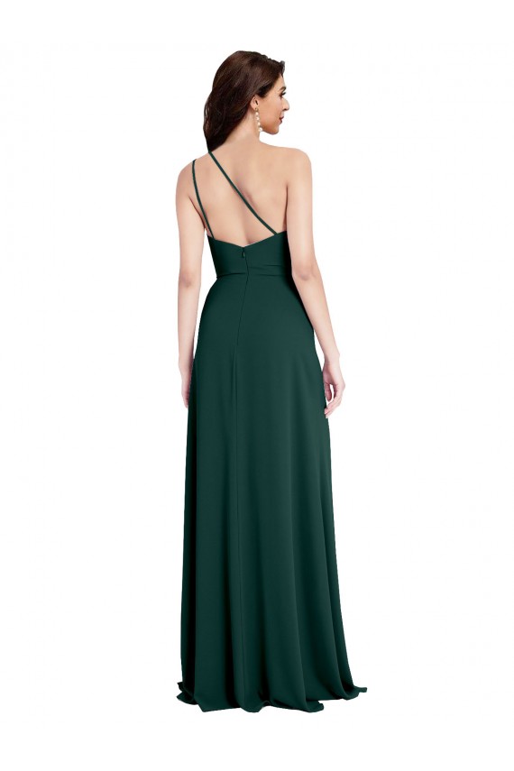 Open Back Stretch Crepe One Shoulder Long Sleeveless Formal Evening Gown / Prom Dress / Bridesmaid Dress Norwich
