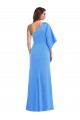 Stretch Crepe One Shoulder Long Bell Sleeves Semi Formal Evening Dress / Prom Dress / Bridesmaid Dress Norwich