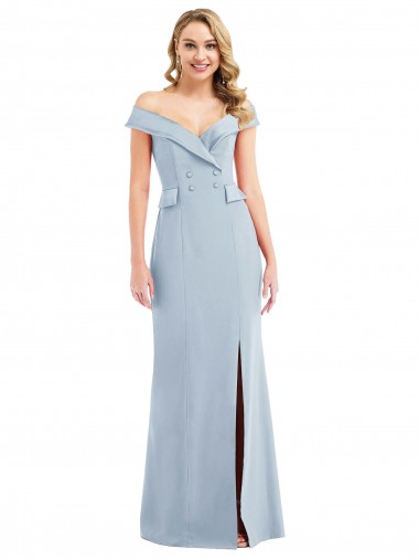 Stretch Crepe Off the Shoulder Long Sleeveless Semi Formal Evening Dress / Prom Dress / Bridesmaid Dress Norwich