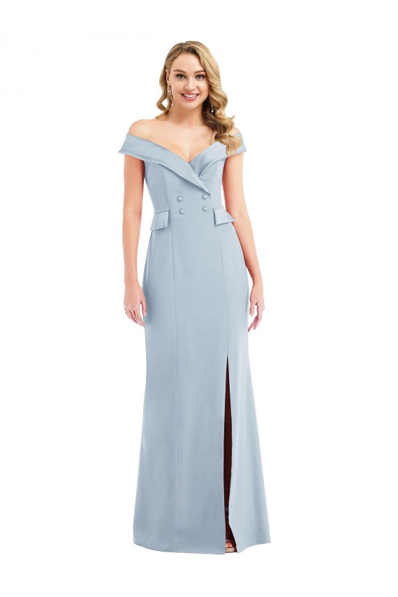 Stretch Crepe Off the Shoulder Long Sleeveless Semi Formal Evening Dress / Prom Dress / Bridesmaid Dress Norwich