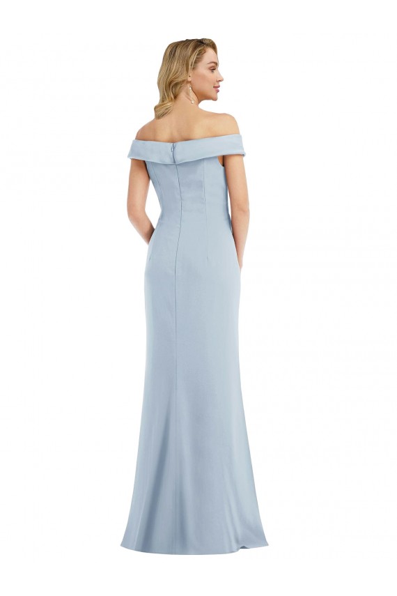 Stretch Crepe Off the Shoulder Long Sleeveless Semi Formal Evening Dress / Prom Dress / Bridesmaid Dress Norwich