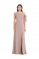 Dusty Pink Stretch Crepe Off the Shoulder Long Sleeveless Formal Evening Gown / Prom Dress / Bridesmaid Dress Norwich