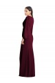 Stretch Crepe V-Neck Long Puff Sleeves Semi Formal Evening Dress / Prom Dress / Bridesmaid Dress Norwich
