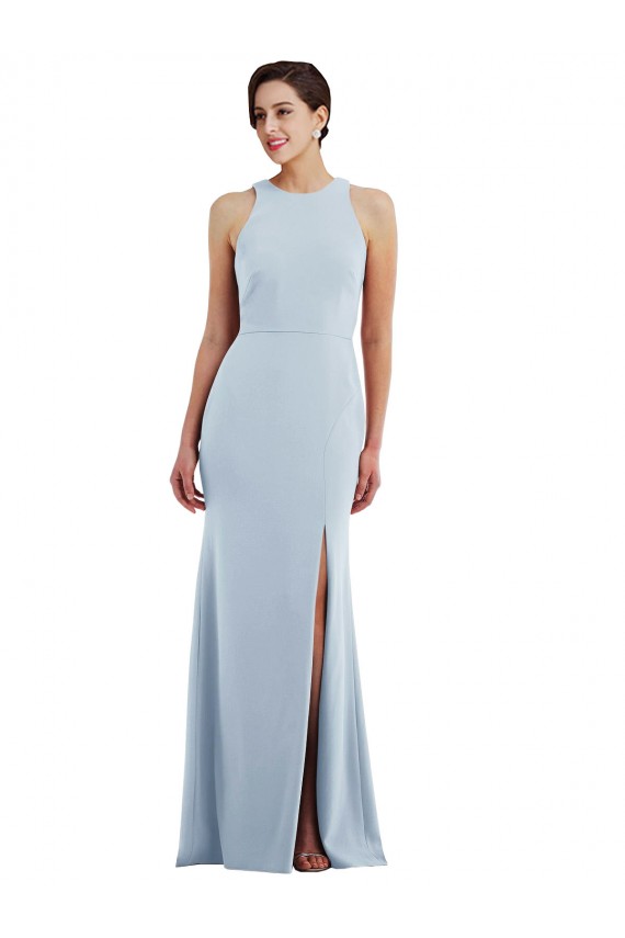 Open Back Trumpet Stretch Crepe Halter Neck Long Sleeveless Formal Evening Gown / Prom Dress / Bridesmaid Dress Norwich