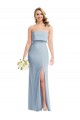 Low Back Light Sky Blue Stretch Crepe Strapless Long Sleeveless Semi Formal Evening Dress / Prom Dress / Bridesmaid Dress Norwich