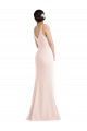 V-Back Pink Stretch Crepe V-Neck Long Sleeveless Formal Evening Gown / Prom Dress / Bridesmaid Dress Norwich