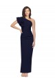 Dark Navy Stretch Crepe One Shoulder Long Sleeveless Formal Evening Gown / Prom Dress / Bridesmaid Dress Norwich