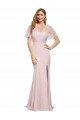 V-Back Stretch Crepe & Tulle One Shoulder Short Sleeves Long Formal Evening Gown / Prom Dress / Bridesmaid Dress Norwich