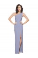 Smoke Blue Stretch Crepe One Shoulder Long Sleeveless Formal Evening Gown / Prom Dress / Bridesmaid Dress Norwich