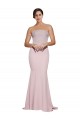 Low Back Stretch Crepe Strapless Sweep Train Sleeveless Formal Evening Gown / Prom Dress / Bridesmaid Dress Norwich