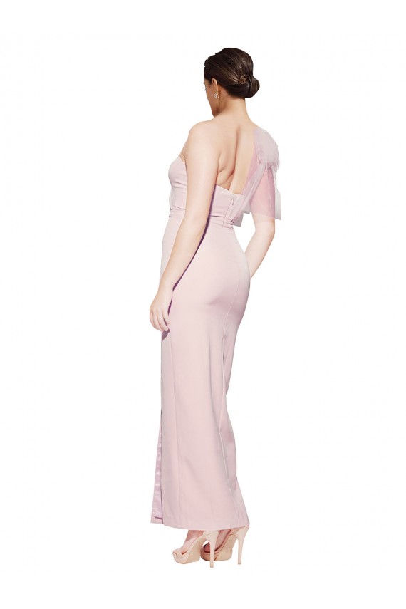 Low Back Stretch Crepe One Shoulder Long Sleeveless Formal Evening Gown / Prom Dress / Bridesmaid Dress Norwich