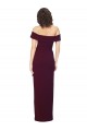 Low Back Burgundy Gold Stretch Crepe Off the Shoulder Long Sleeveless Formal Evening Gown / Prom Dress / Bridesmaid Dress Norwich
